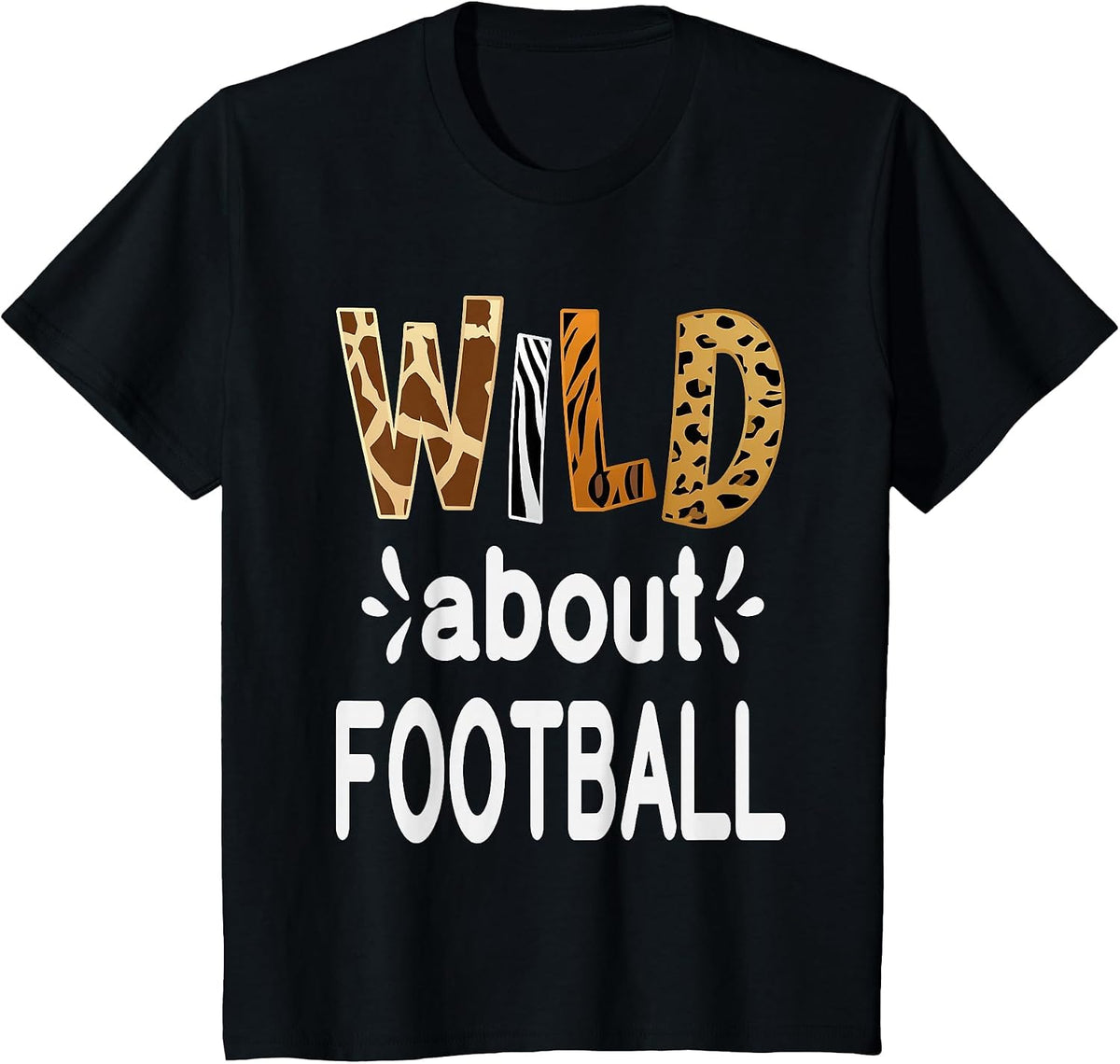 Wild About Football, Football Player T-Shirt - Black