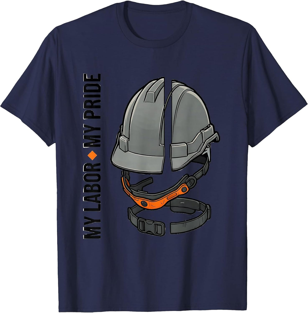 Men's My Labor, My Pride Patriotic Labor Day Union Worker T-Shirt - Navy Blue