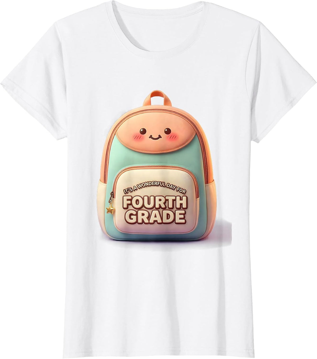 It's A Wonderful Day For Fourth Grade Cute Kawaii Teacher T-Shirt - White