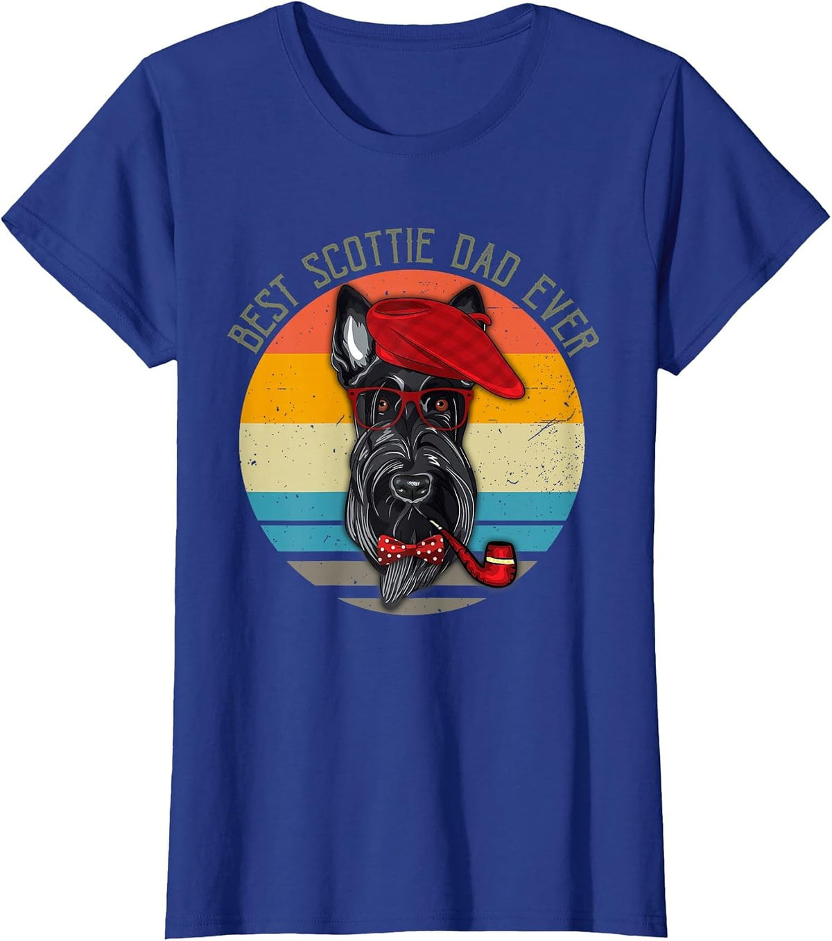Vintage Retro Funny Best Scottie Dad Ever Dog Lover Mens T-Shirt - Royal Blue
