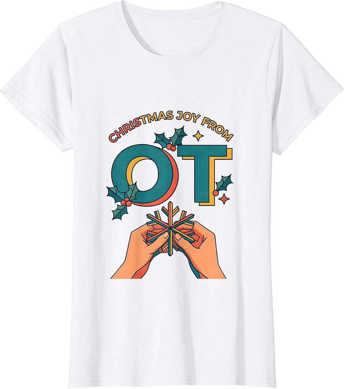 Women's Christmas Joy From OT Occupational Therapy Funny Gift T-Shirt - White