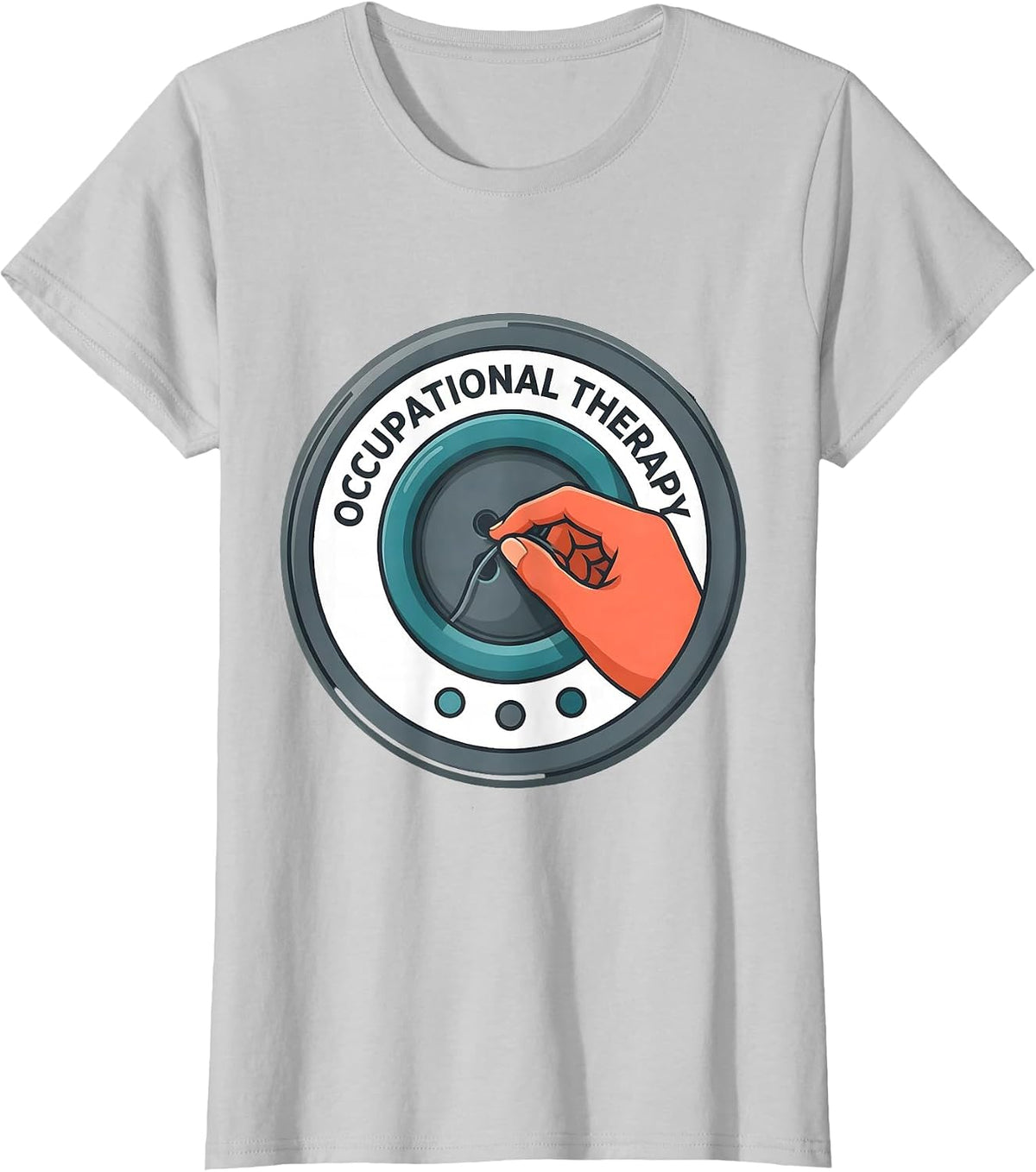 Occupational Therapy Retro Badge Pediatric OT Month Gift T-Shirt - Silver Grey