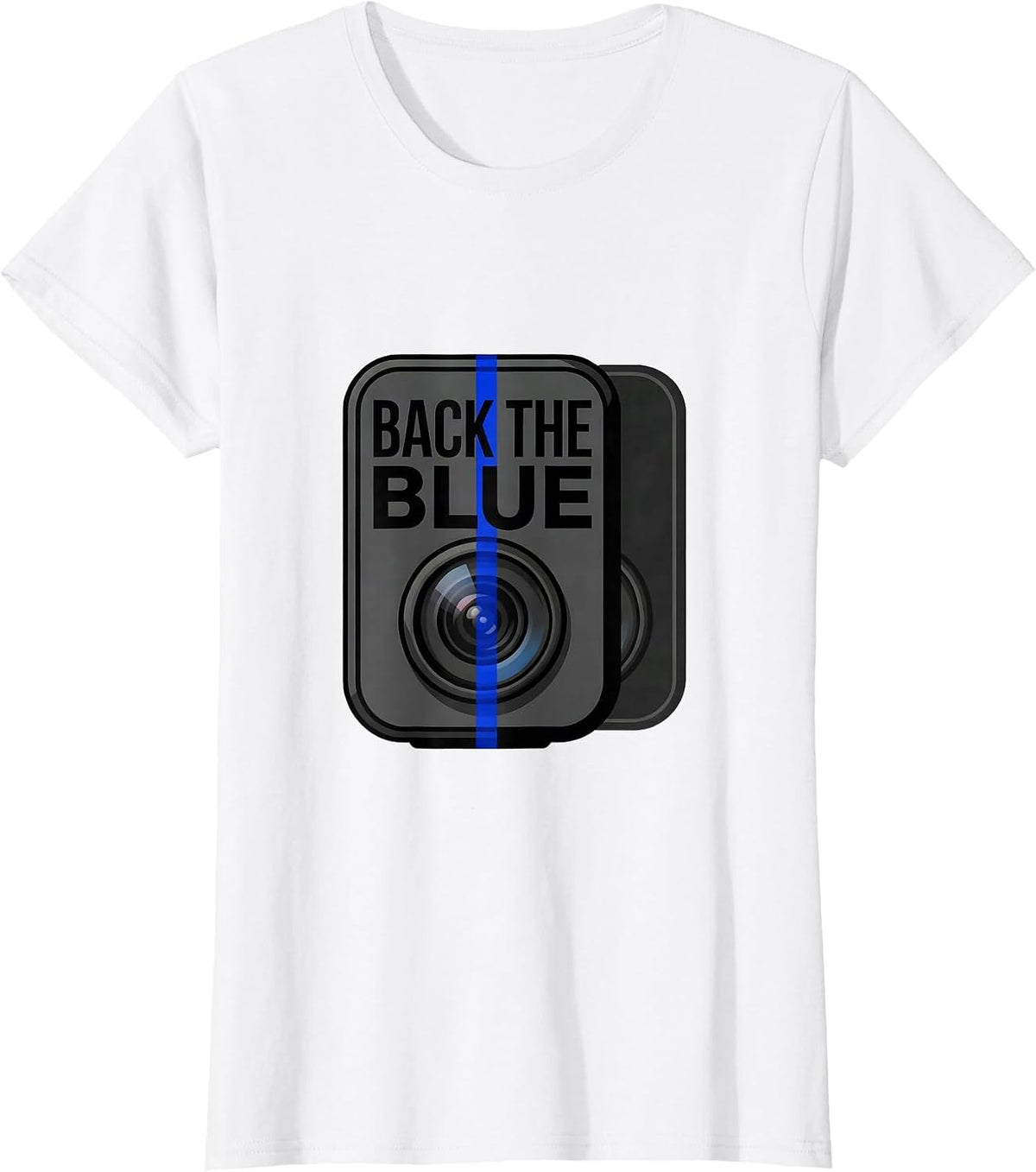Back The Blue Thin Blue Line Police Support Family Pride T-Shirt - White