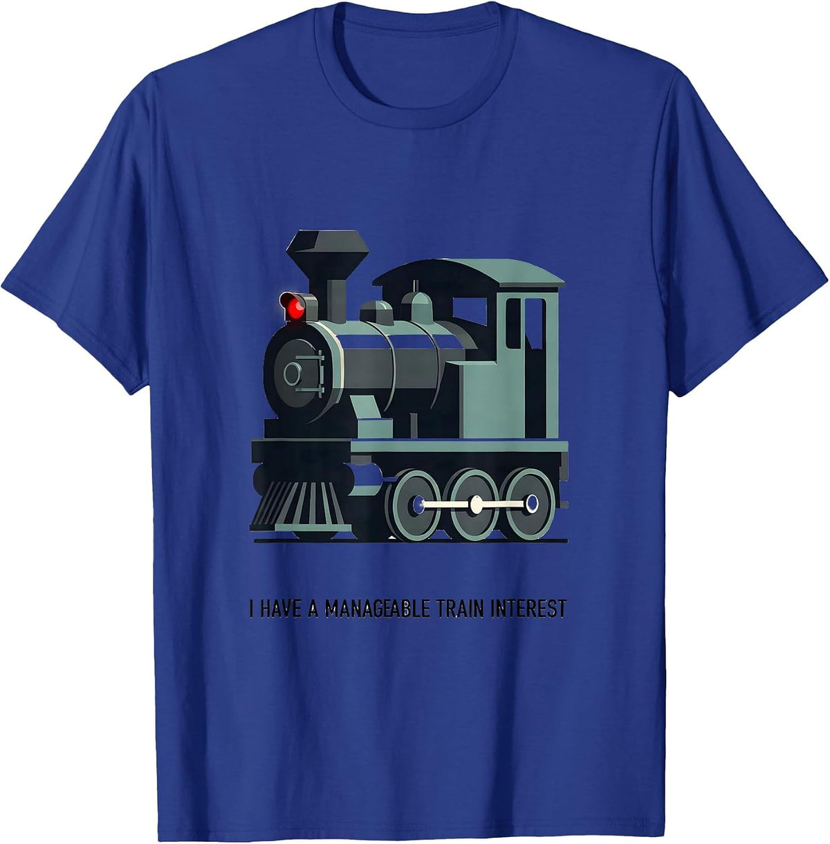 Men's I Have A Manageable Train Interest Funny Train Enthusiast T-Shirt - Royal Blue