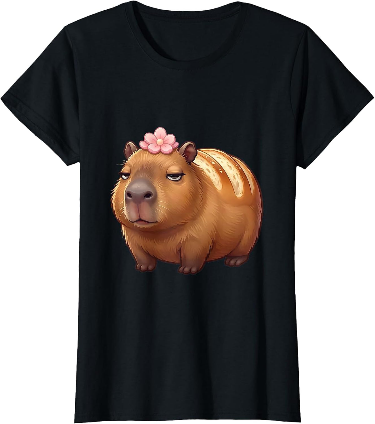 Cute Capybara Kawaii Animal Meme Humor T-Shirt - Black