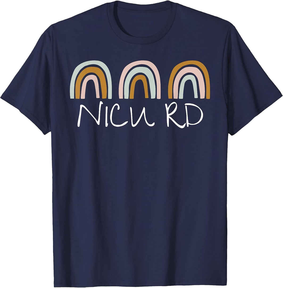 Retro Rainbow NICU RD Registered Dietitian Nutritionists T-Shirt - Navy Blue