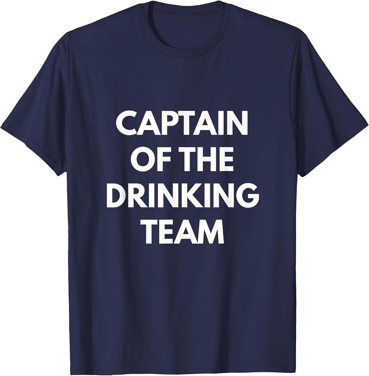 Captain of the Drinking Team Alcohol Bartender Beer Wine T-Shirt - Navy Blue