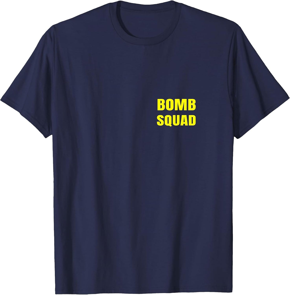 Bomb Squad Front and Back Dual Side Print Police Uniform T-Shirt - Navy Blue
