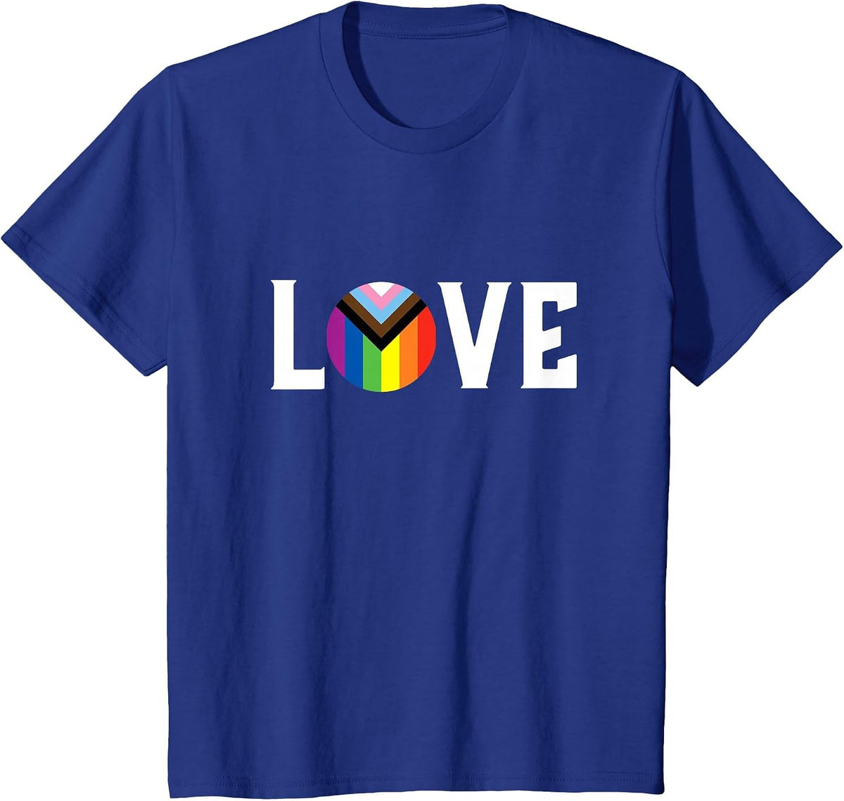 LGBTQ+ Progress Pride Flag Love T-Shirt - Royal Blue