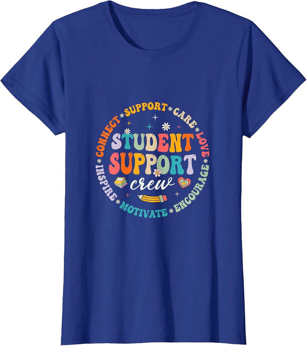 Student Support Crew School Counselor Student Services Squad T-Shirt - Royal Blue