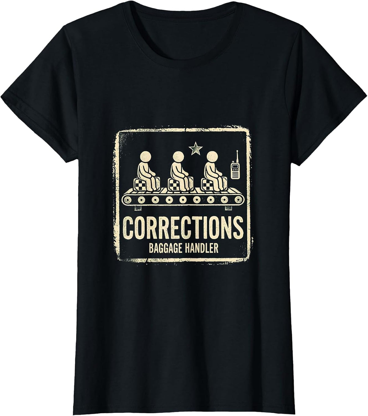 Corrections Baggage Handler Funny Police Officer Gift Law T-Shirt - Black