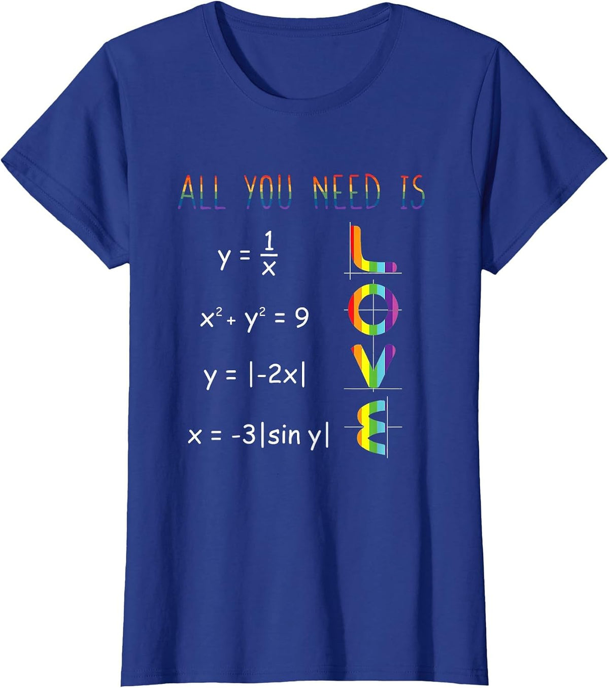 All You Need is a Love of LGBT Maths Pride Month T-Shirt - Royal Blue