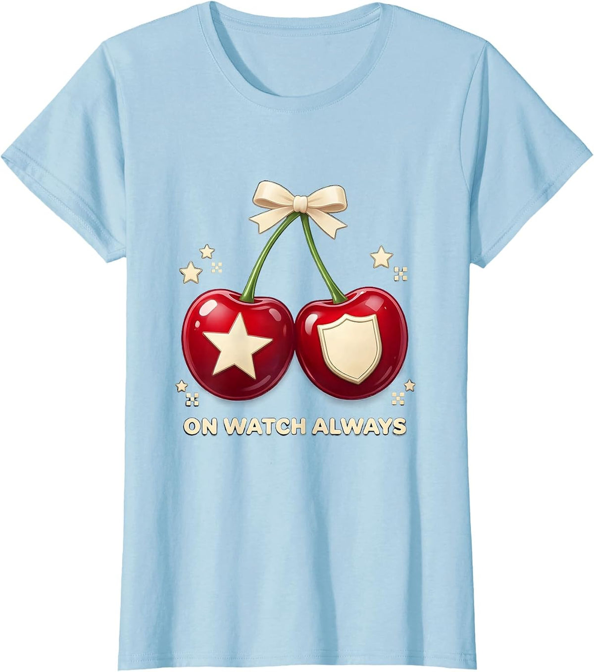 On Watch Always Police Duty Design T-Shirt - Baby Blue