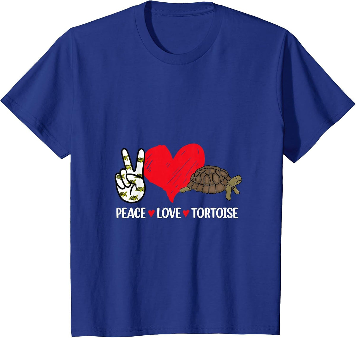 Peace Love Tortoise T-Shirt - Royal Blue