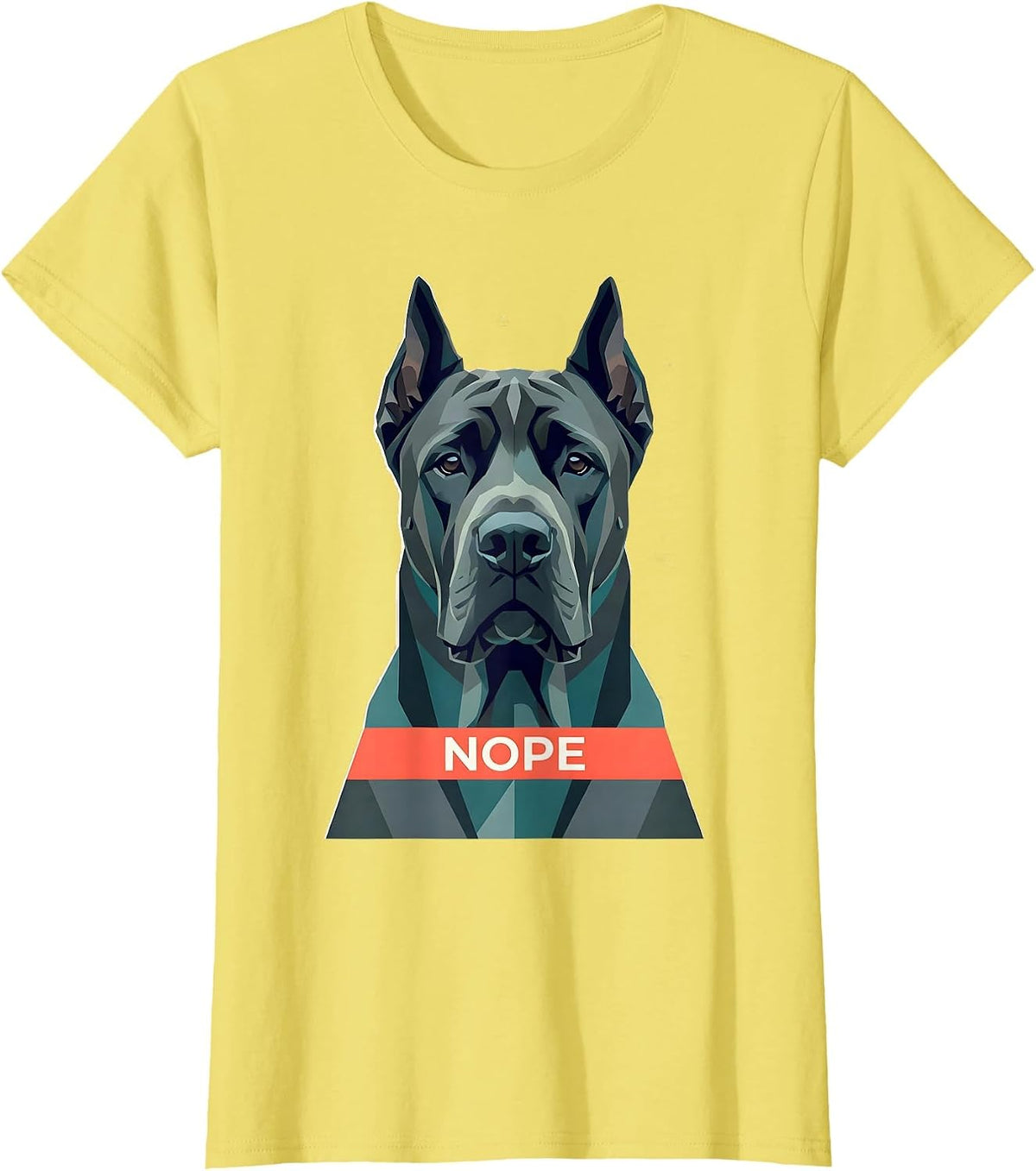 Nope Funny Great Dane Dog Lover Breed Meme T-Shirt - Lemon Yellow