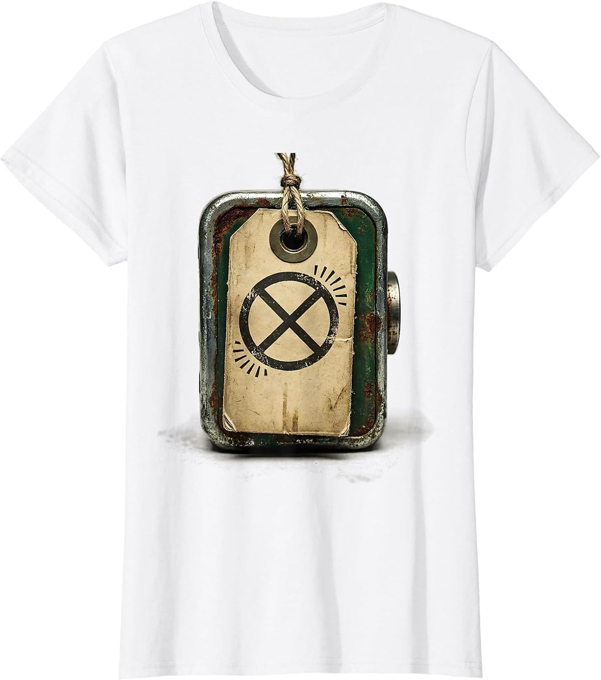 Weathered Inspection Tag Vintage Science Humor Teacher T-Shirt - White
