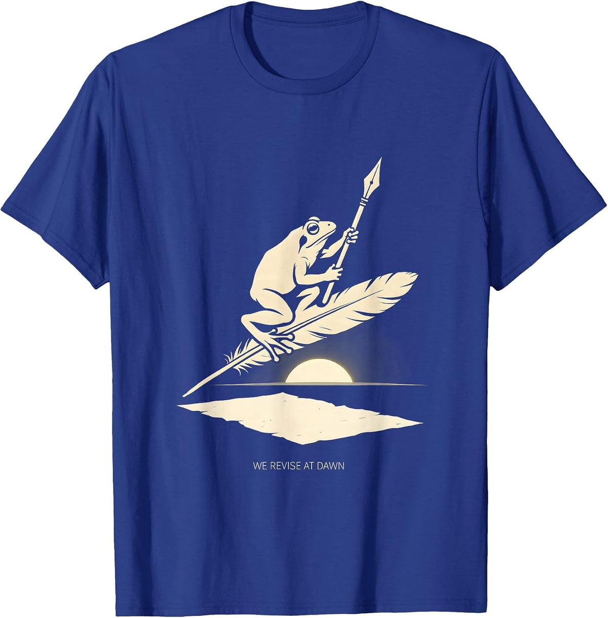 We Revise At Dawn Funny Frog Teacher Reader Back To School T-Shirt - Royal Blue