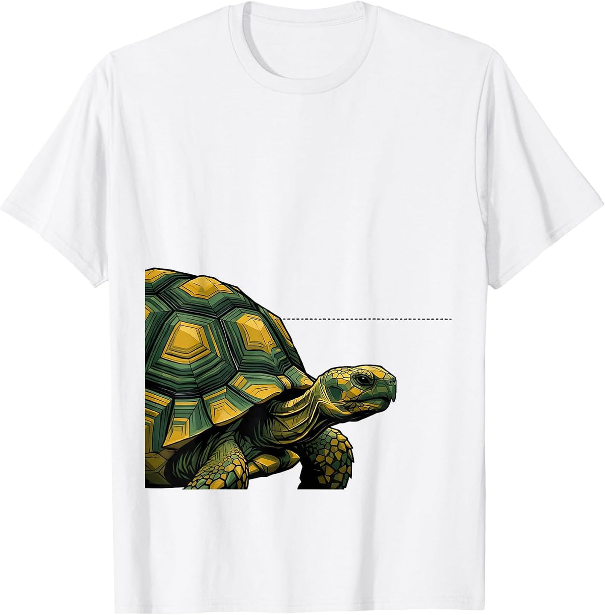 Men's Geometric Tortoise Animal Lover Humor T-Shirt - White