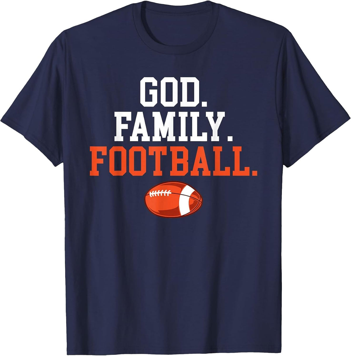 God Family Football Footballer T-Shirt - Navy Blue