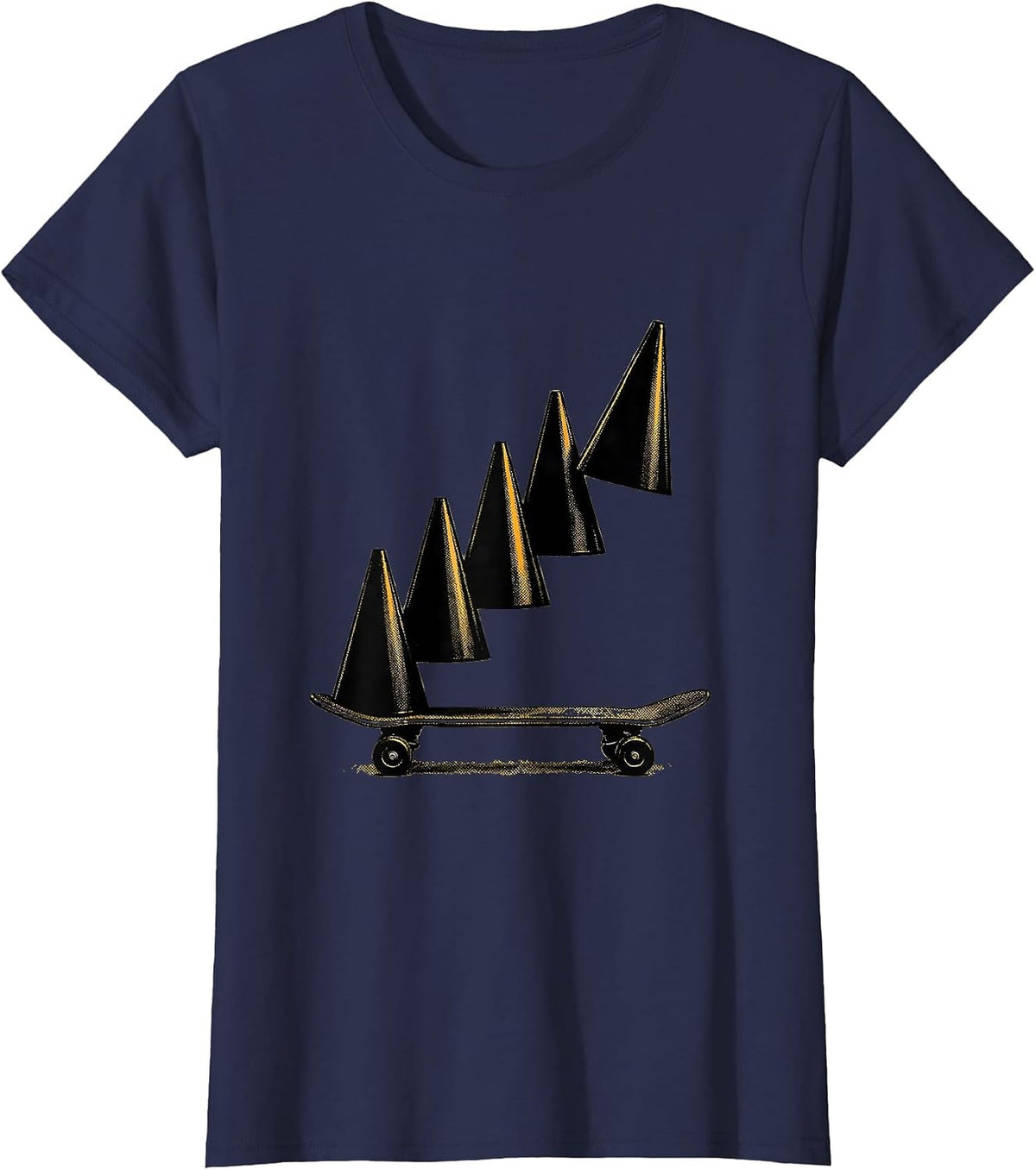 Women's Therapy Cone Occupational Therapy Humor OT Month T-Shirt - Navy Blue