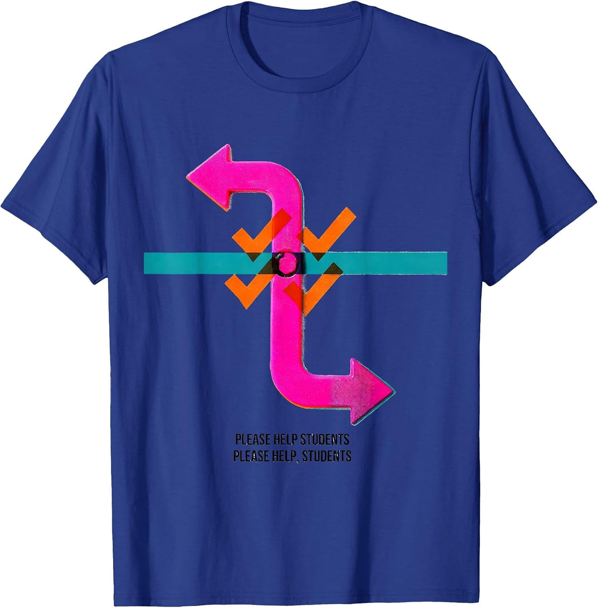Please Help Students Please Help, Students Grammar Teacher T-Shirt - Royal Blue