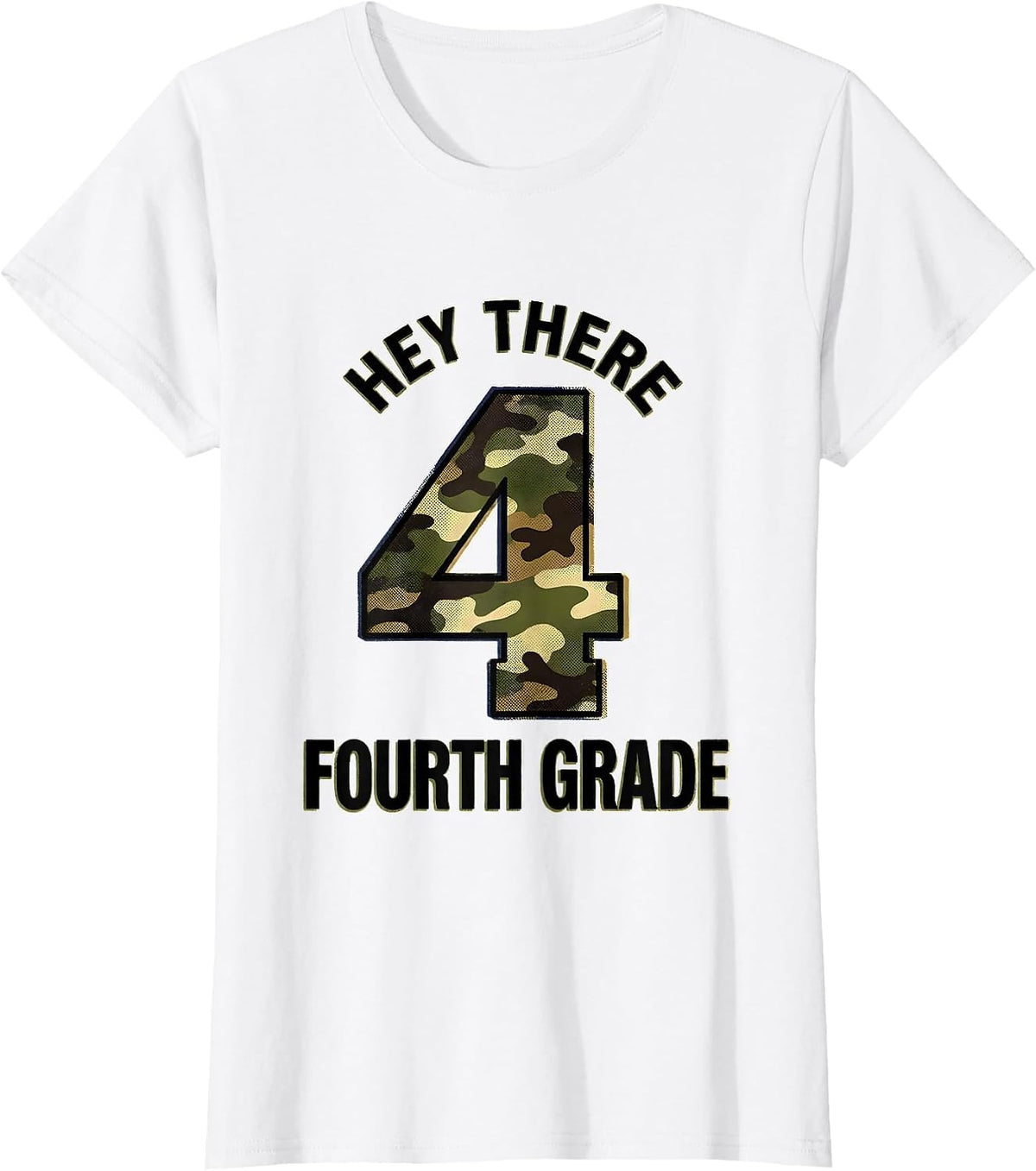 Hey There, Fourth Grade Camo Fourth Grade Back To School T-Shirt - White