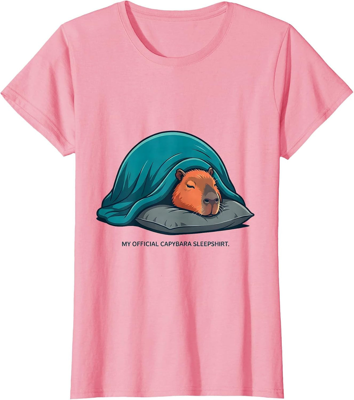 Women's My Official Capybara Sleepshirt Cute Animal Lover Lounge T-Shirt - Pink