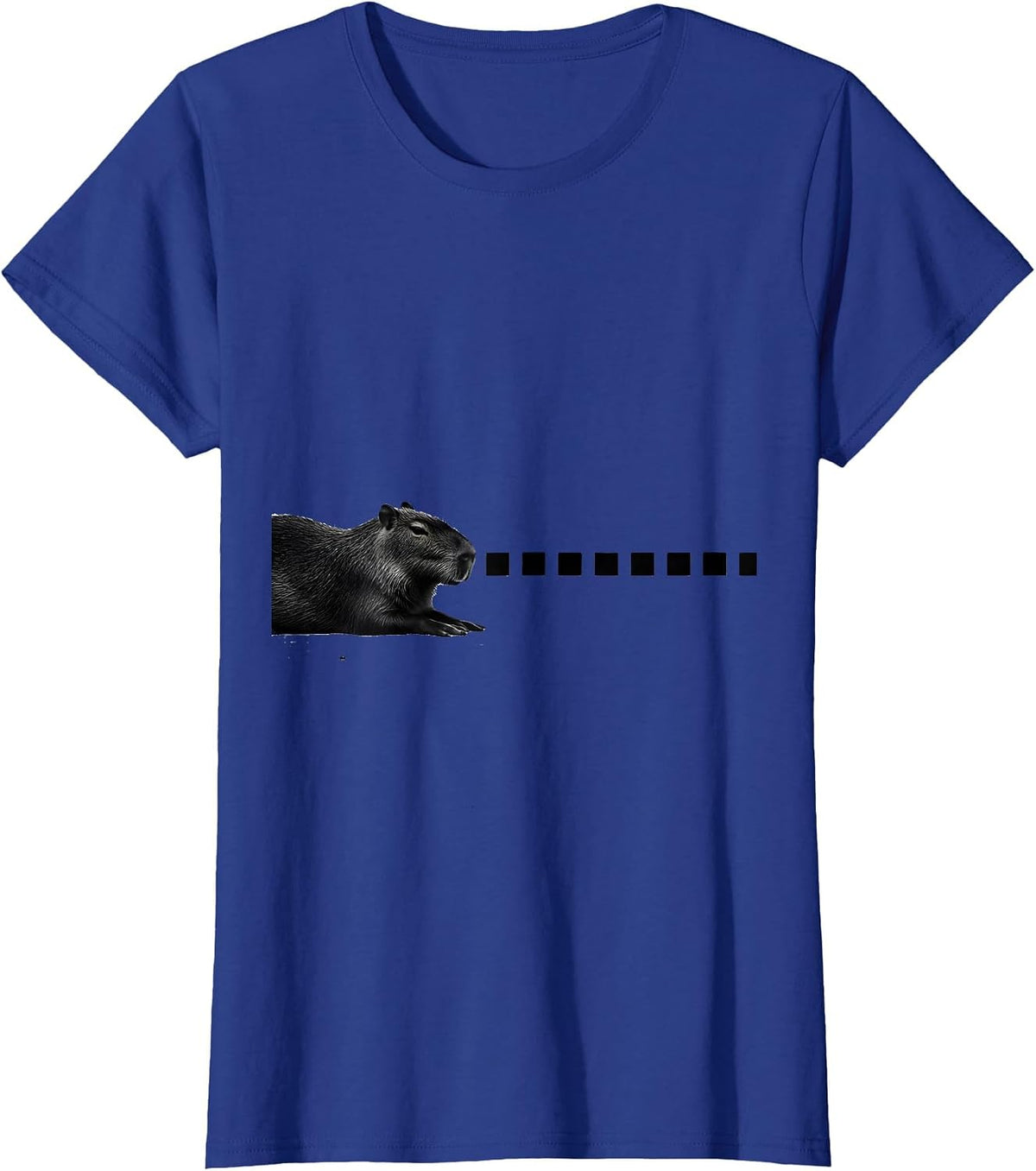 Women's Capybara Minimalist Funny Meme Gamer T-Shirt - Royal Blue