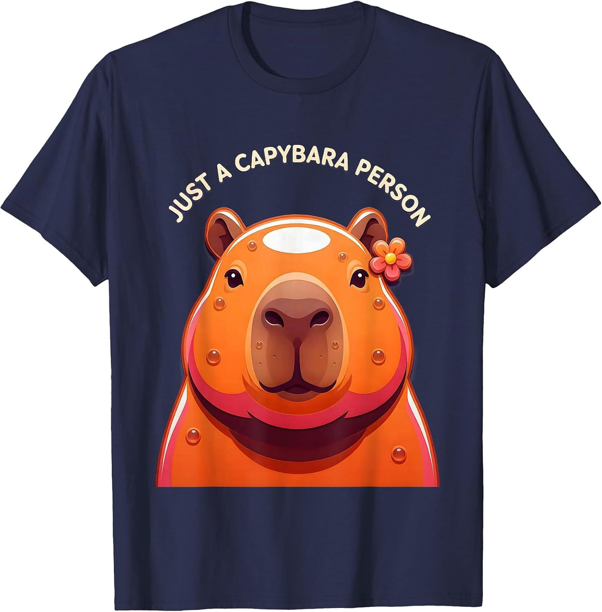 Men's Just a Capybara Person Cute Capybara Design T-Shirt - Navy Blue