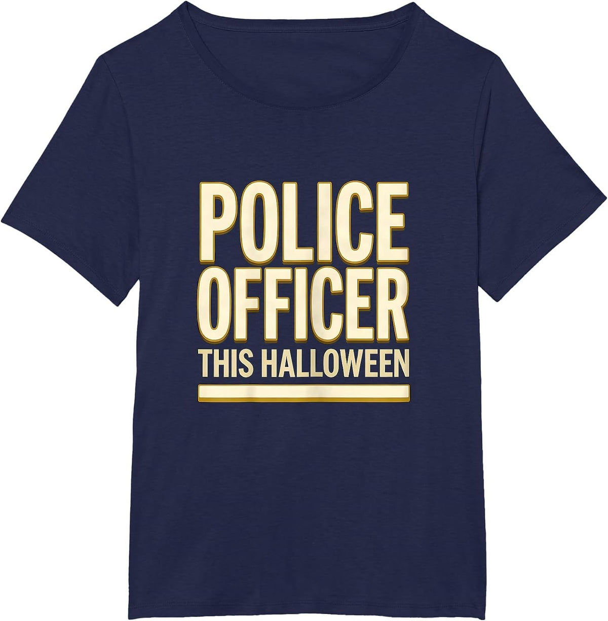 Women's Police Officer This Halloween Costume Halloween Party T-Shirt - Navy Blue