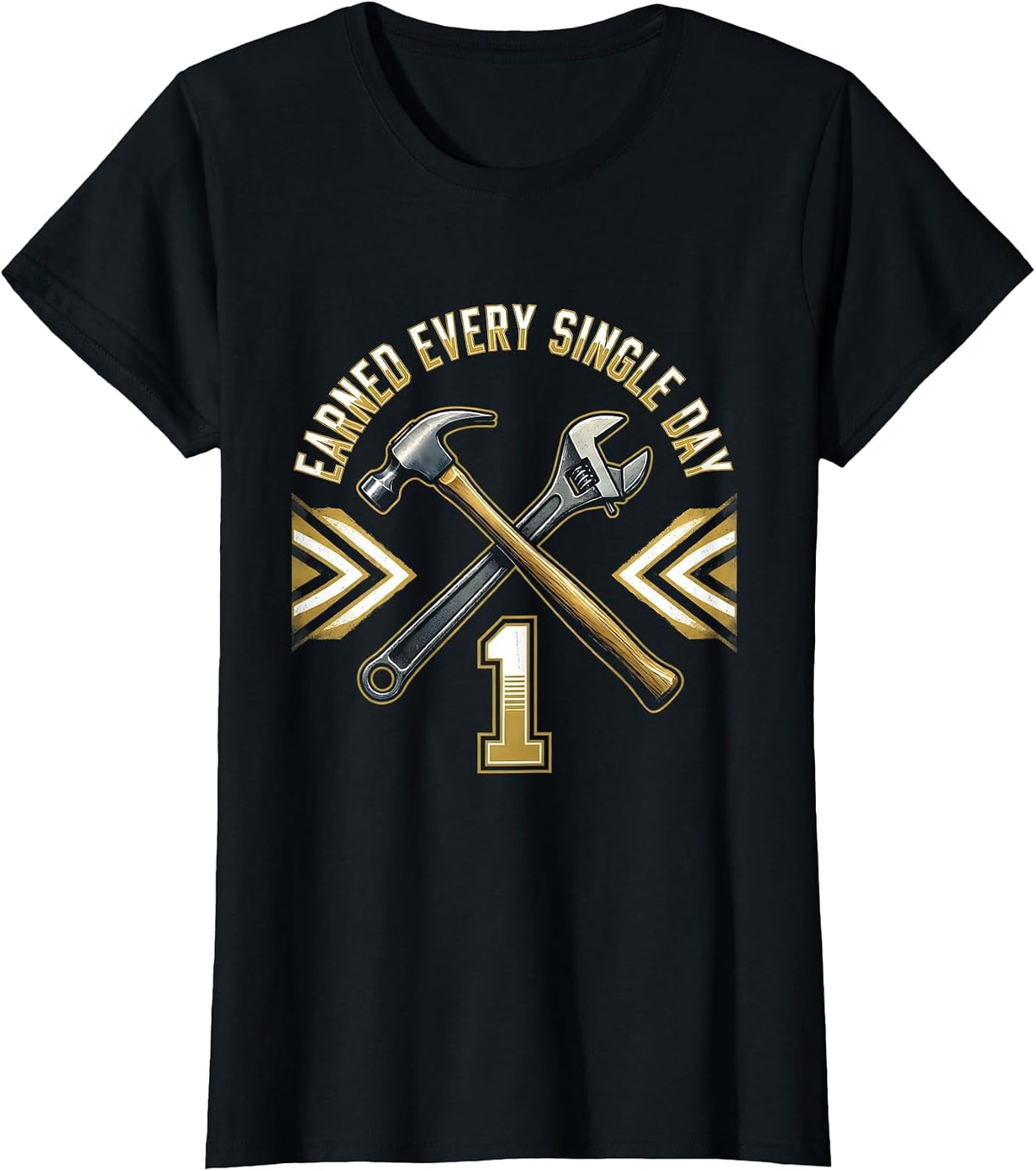 Earned Every Single Day Labor Day Graphic Design T-Shirt - Black