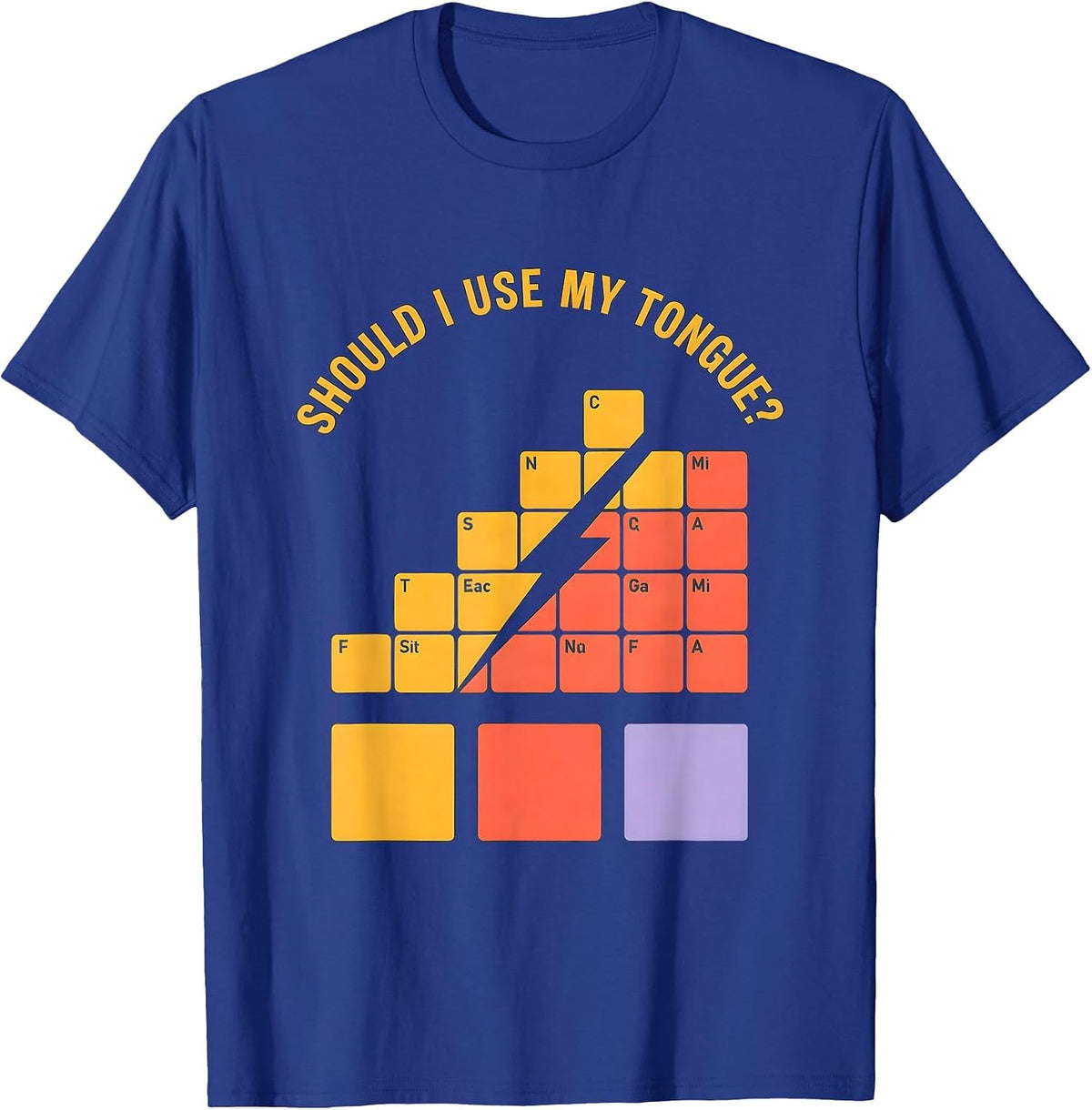 Should I Use My Tongue Funny Periodic Table Science Teacher T-Shirt - Royal Blue
