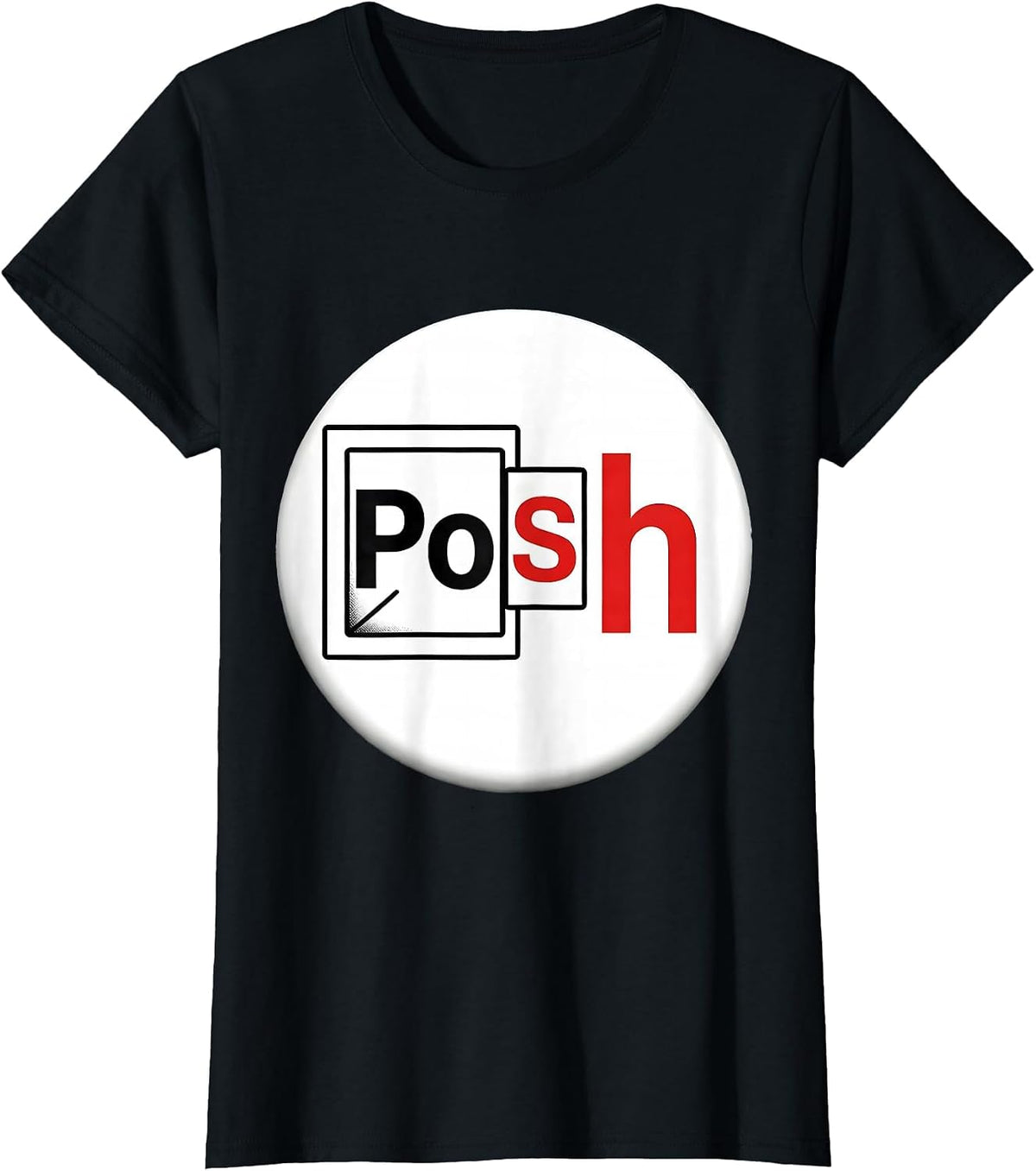 Women's PoSh Funny Science Nerd Periodic Table Element Pun T-Shirt - Black