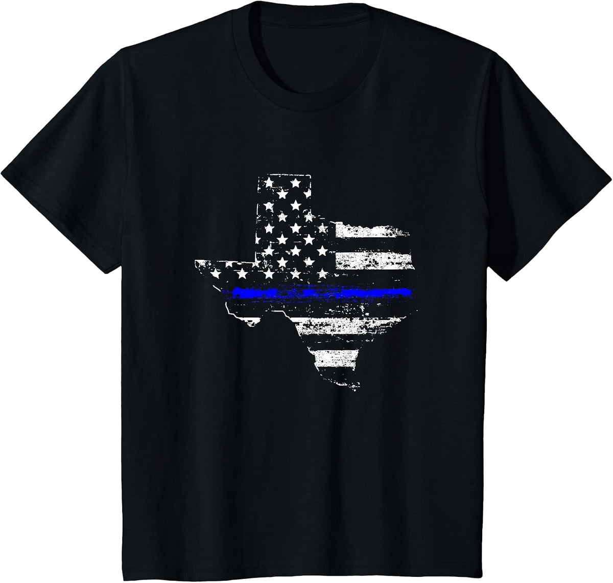 Texas Back the Blue Support Thin Blue Line T-Shirt - Black