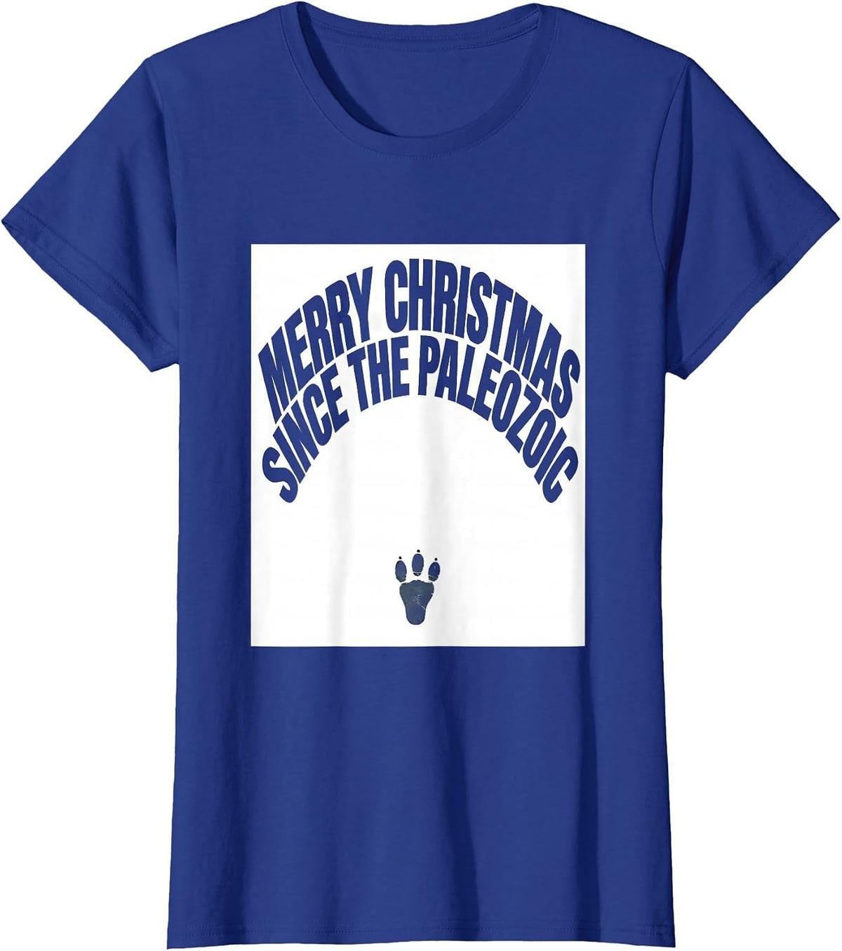 Women's Merry Christmas Since The Paleozoic Funny Dinosaur Lover T-Shirt - Royal Blue