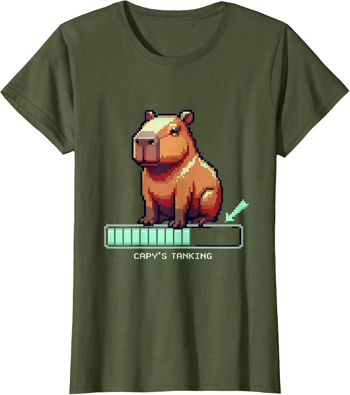 Women's capy's tanking Funny Capybara Meme Animal Humor T-Shirt - Olive Green