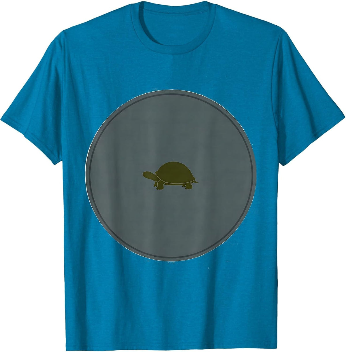 Circular Tortoise Silhouette Funny Turtle Lover Gift T-Shirt - Sapphire Blue