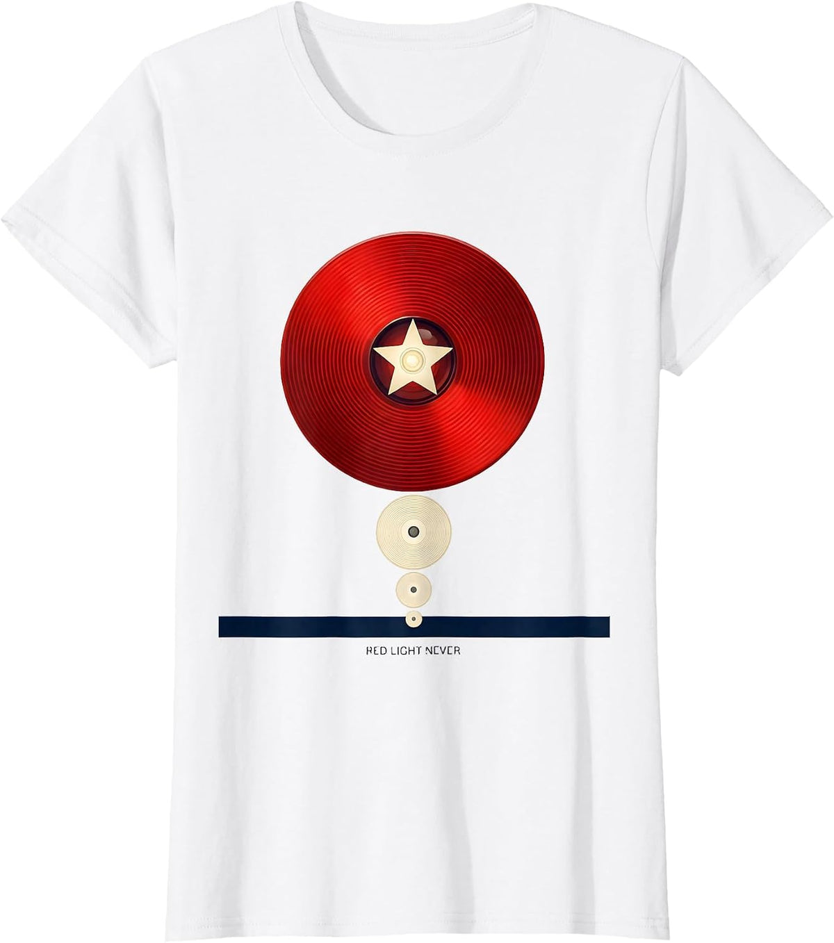 Red Light Never Editorial Conceptual Racing Fan American T-Shirt - White