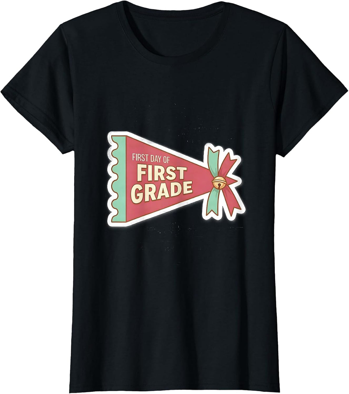 First Day of First Grade Cheerful Preppy Back to School T-Shirt - Black
