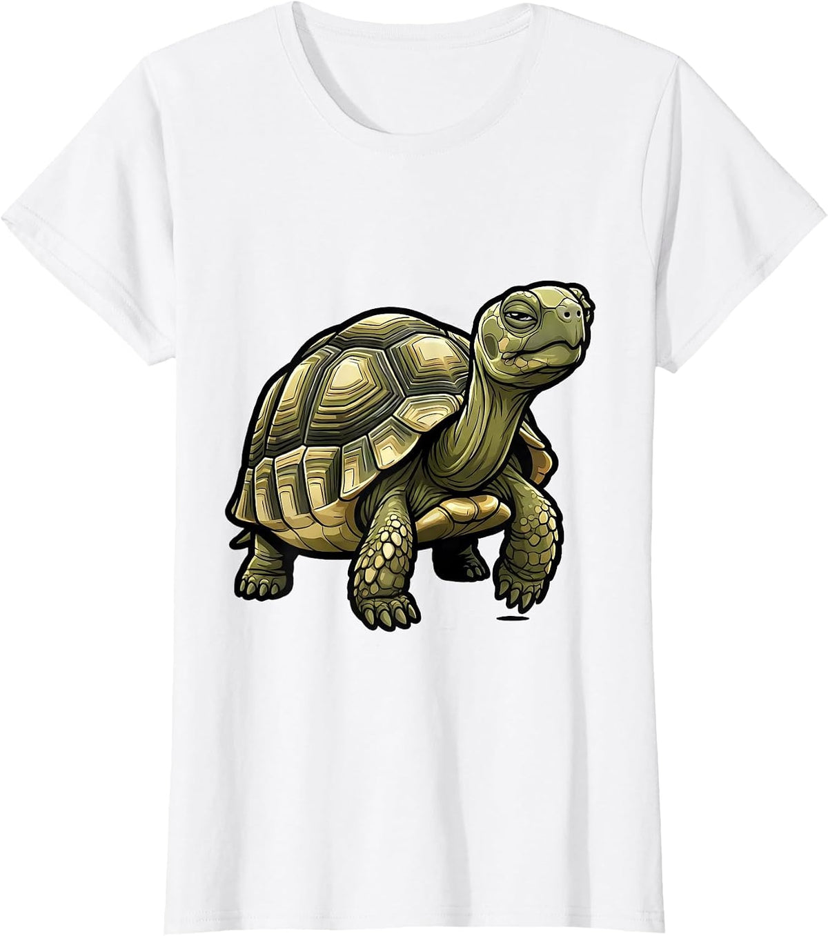 Women's Hermann's Tortoise Cartoon Turtle Lover Novelty Gift T-Shirt - White