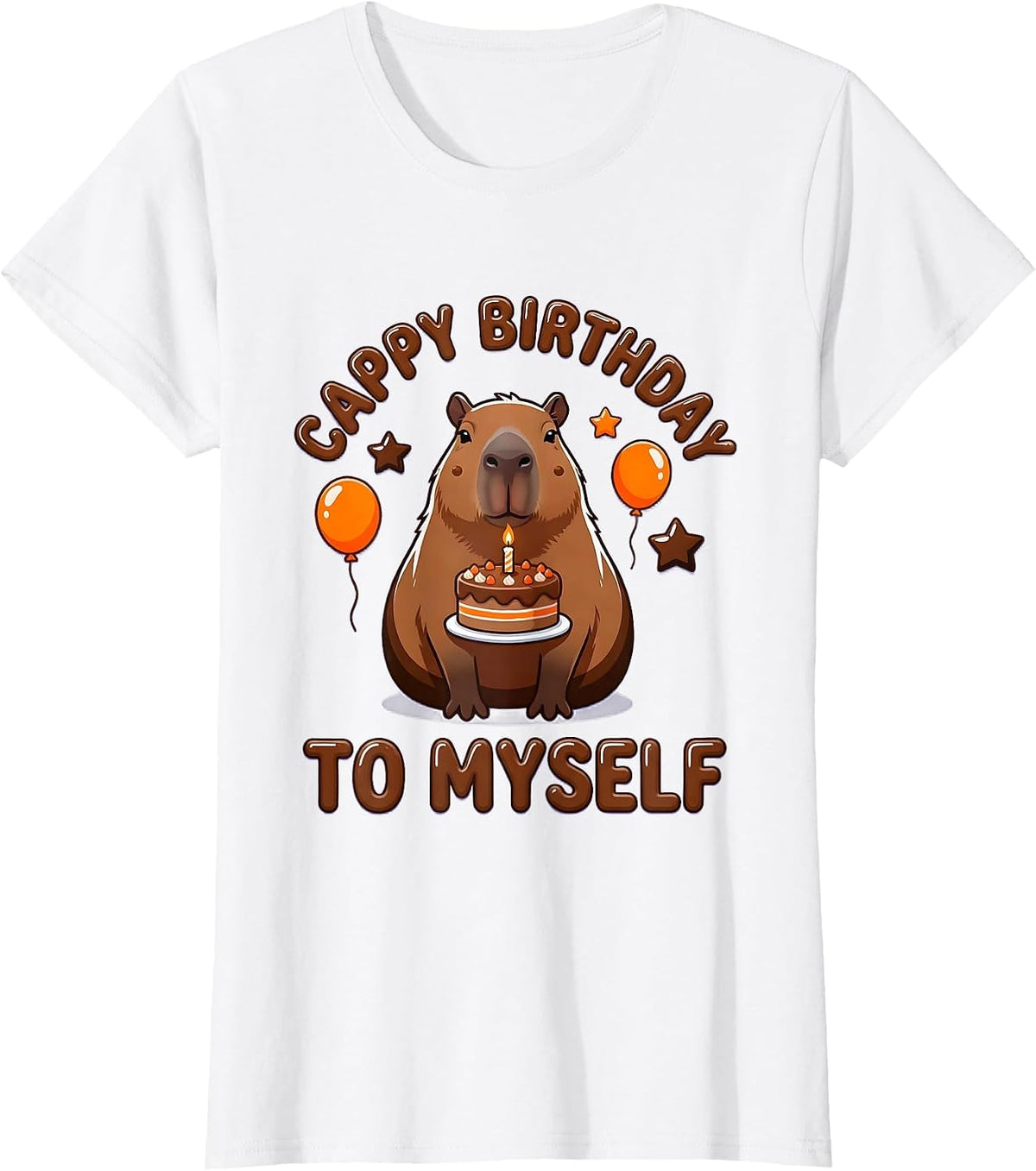 Cappy Birthday To Myself Cute Kawaii Capybara Birthday Girl T-Shirt - White