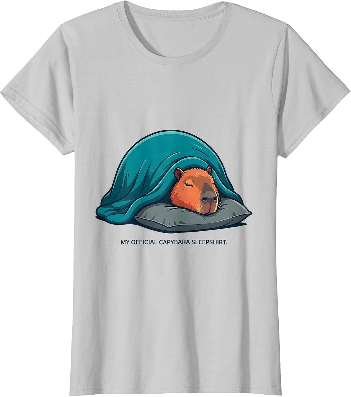 Women's My Official Capybara Sleepshirt Cute Animal Lover Lounge T-Shirt - Silver Grey