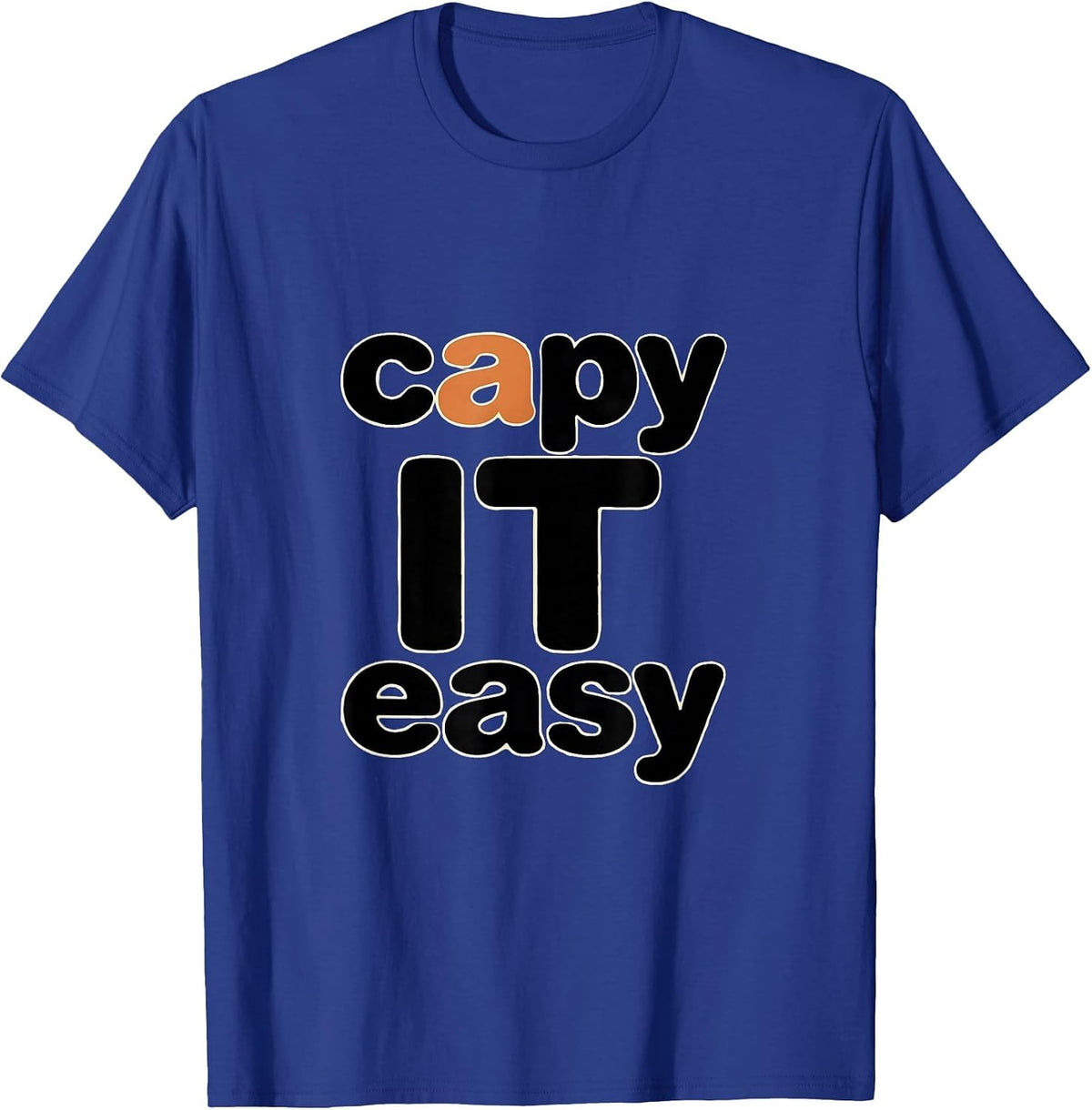 Men's capy it easy Funny Capybara Gamer Kawaii Humor T-Shirt - Royal Blue