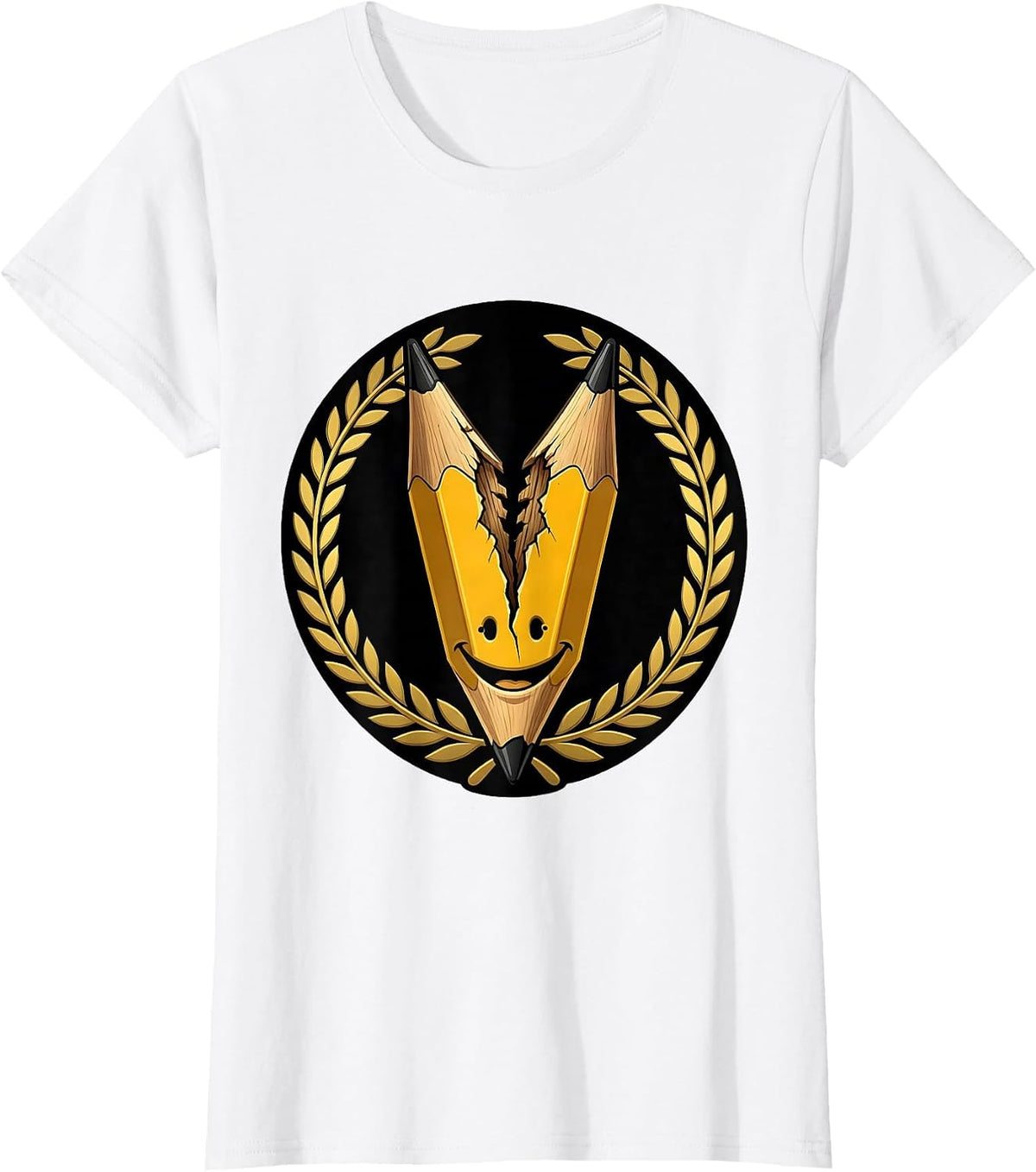 Fri Yay Broken Pencil Happy Teacher Gift T-Shirt - White