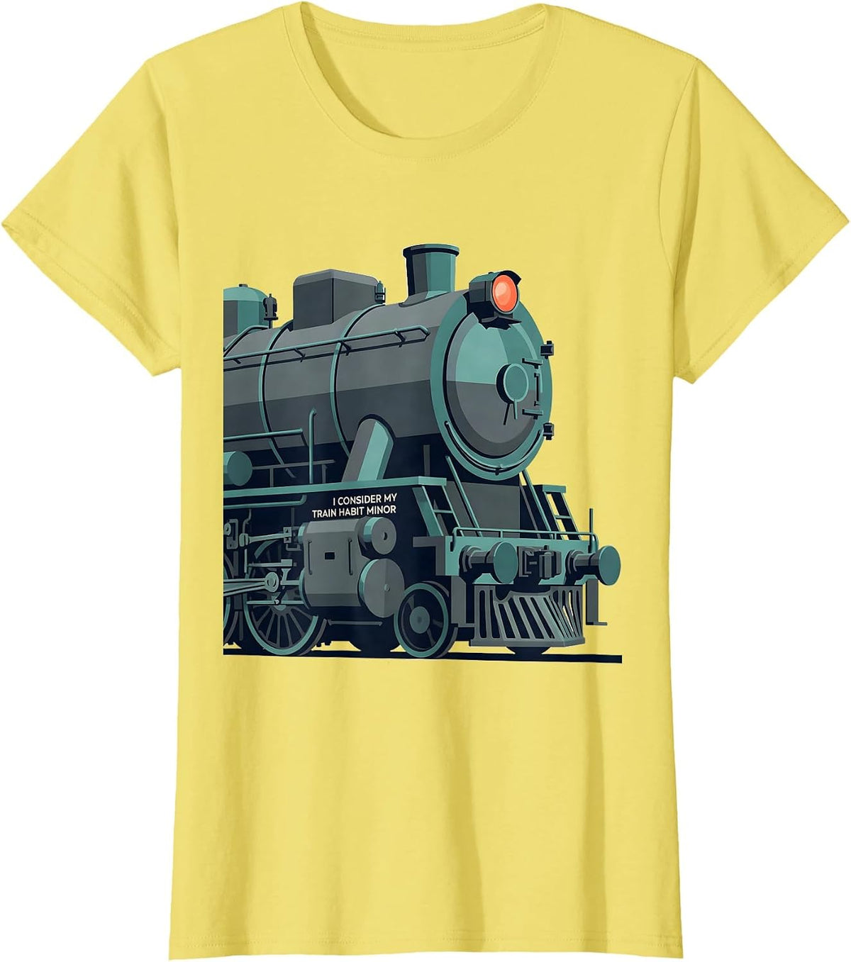 I Consider My Train Habit Minor Funny Train Enthusiast Model T-Shirt - Lemon Yellow