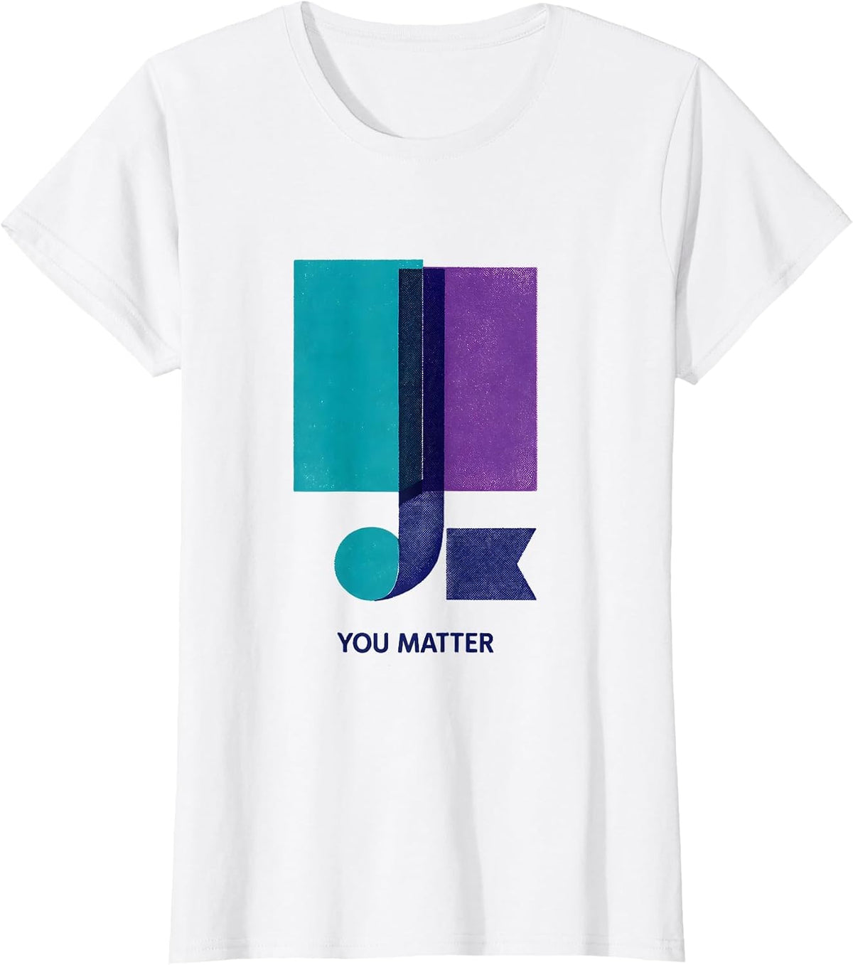 Women's You Matter Risograph Suicide Prevention Awareness Teal T-Shirt - White