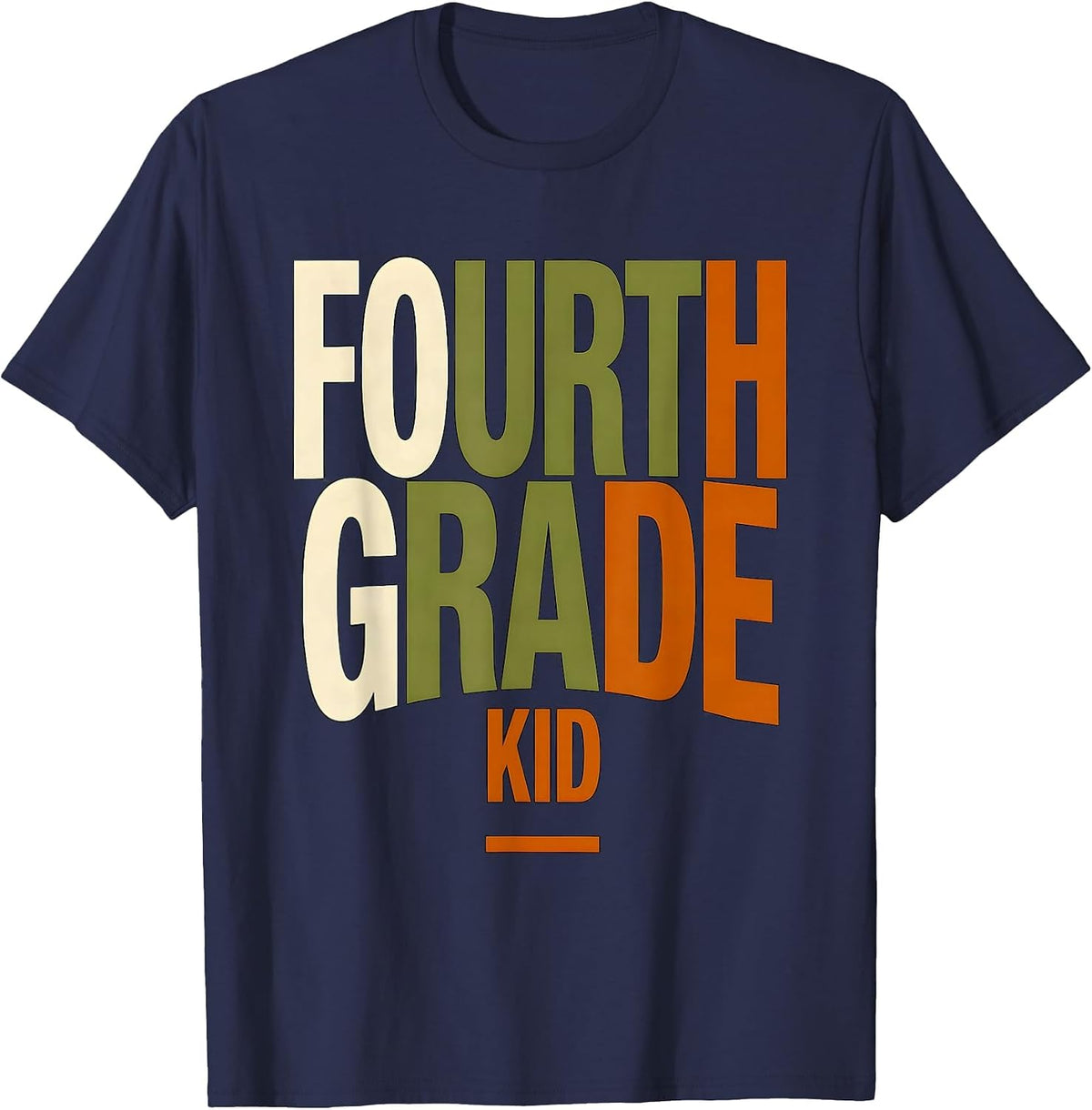 Fourth Grade Kid Camo Back To School Boys Teachers T-Shirt - Navy Blue