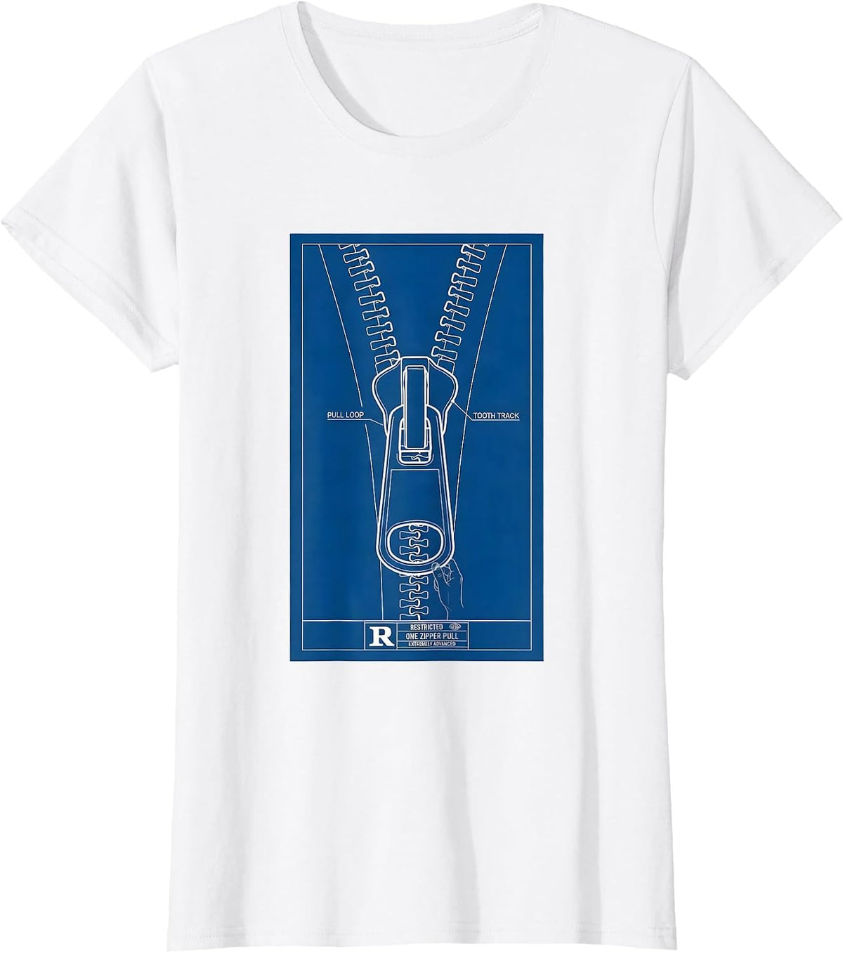 Restricted: One Zipper Pull, Extremely Advanced Occupational T-Shirt - White