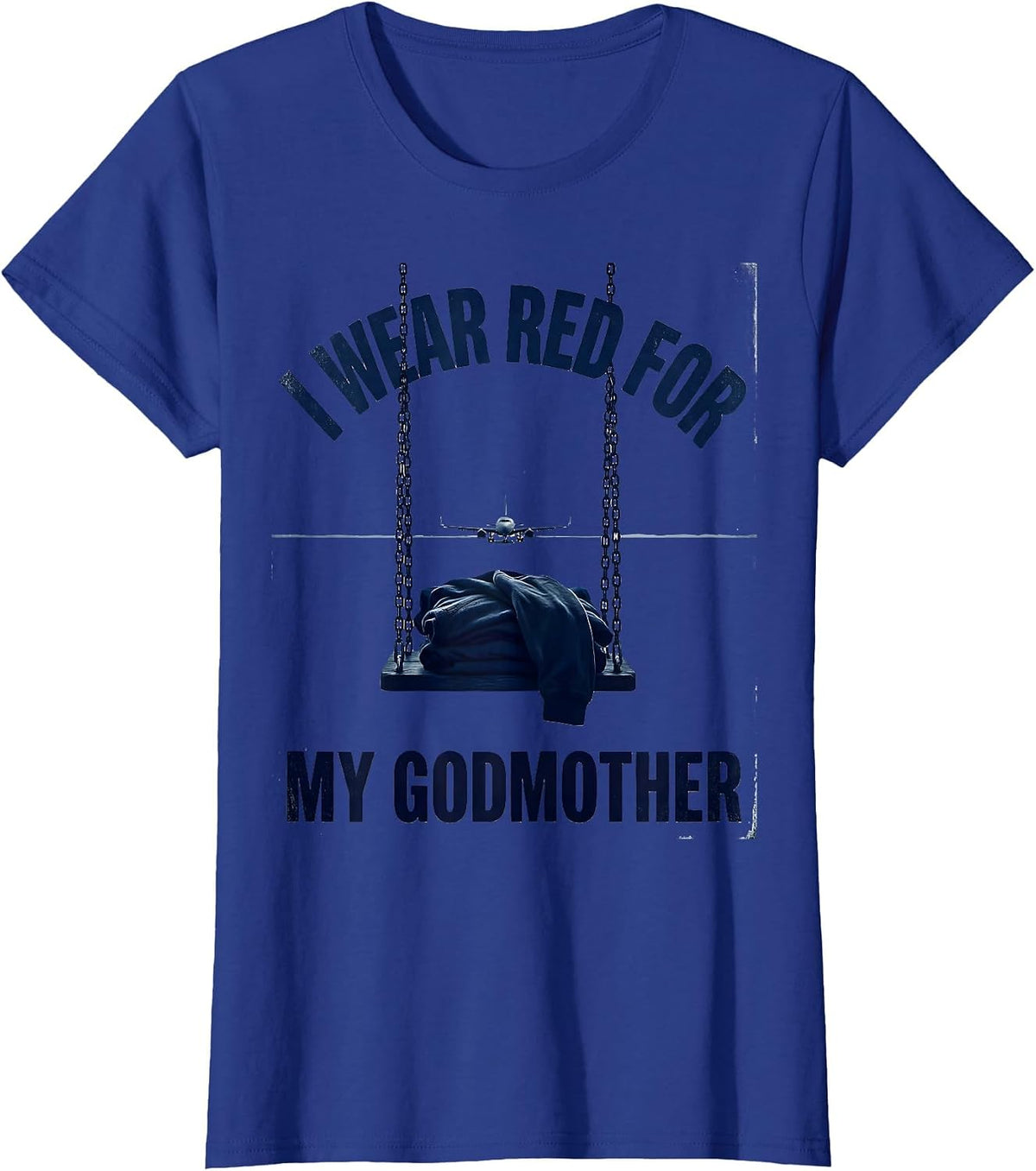 Women's I Wear Red For My Godmother Military Red Friday Tribute T-Shirt - Royal Blue