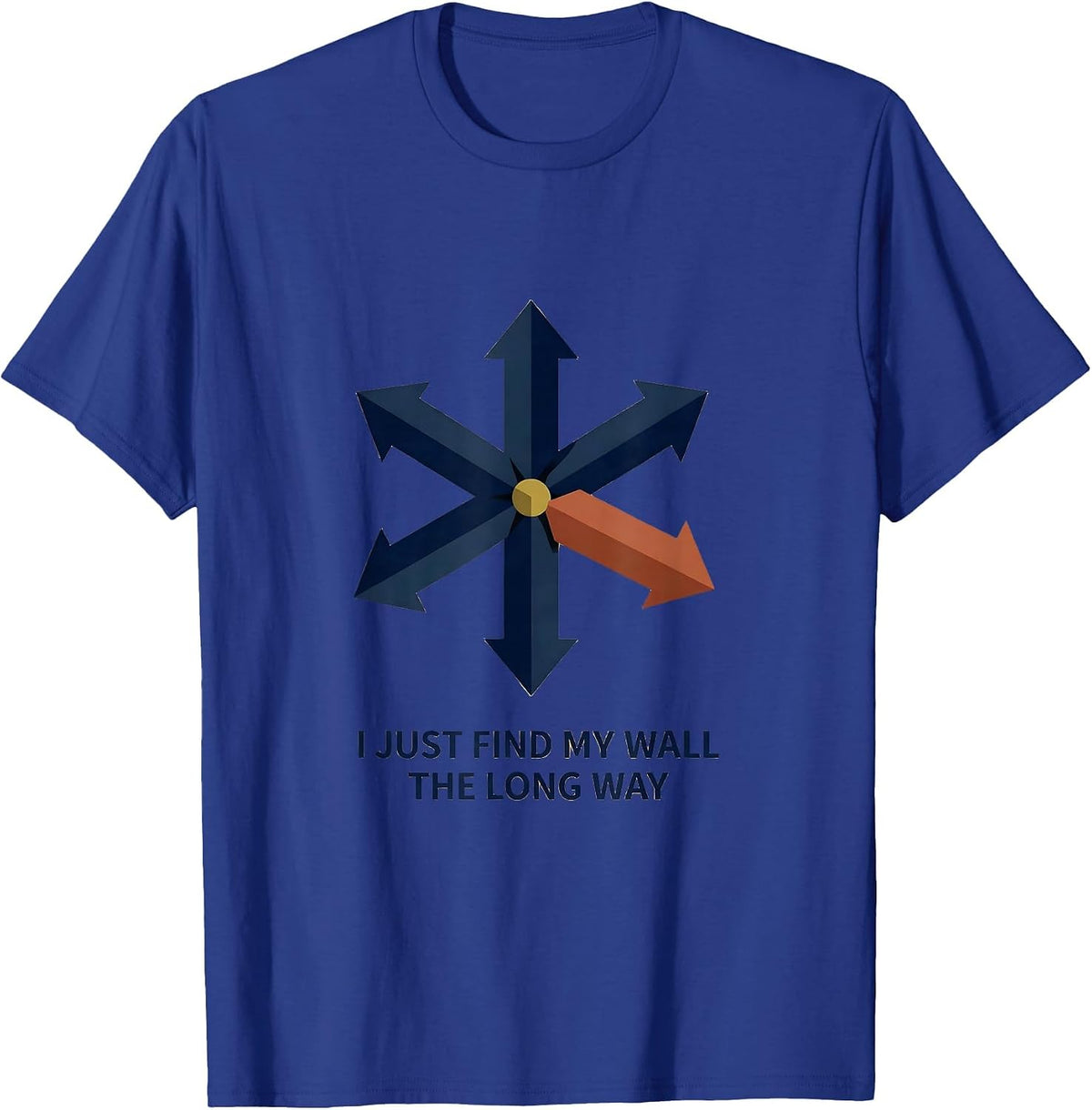 I Just Find My Wall The Long Way Funny Line Dance Group T-Shirt - Royal Blue